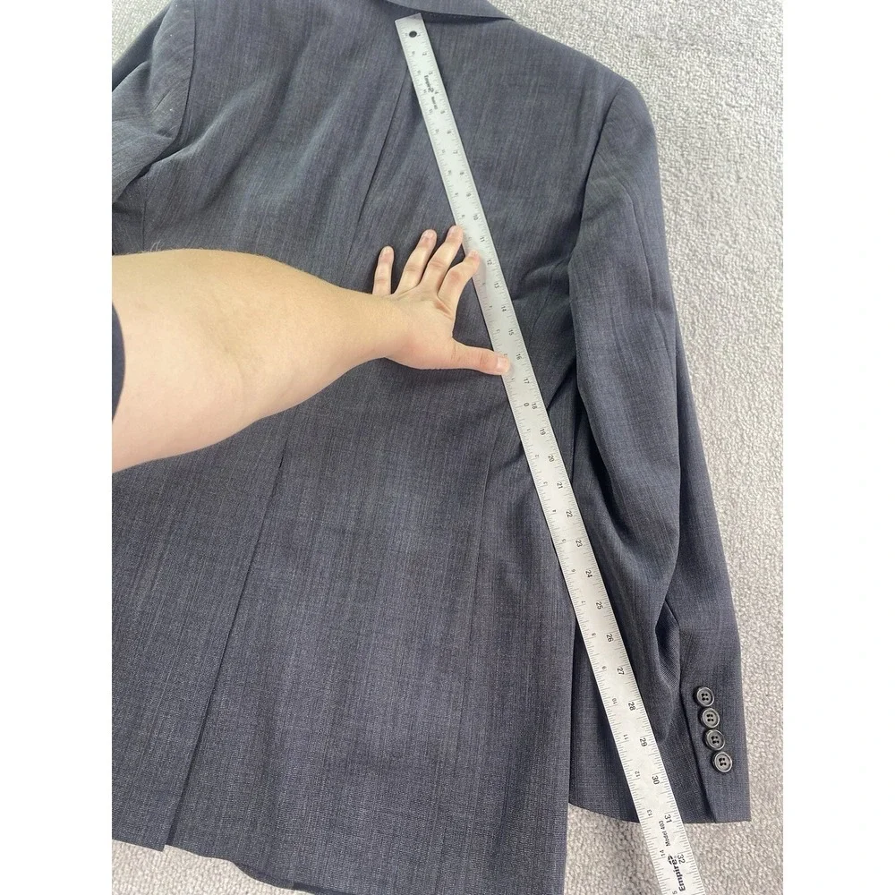 Polo University Club Suit Jacket 42 R Gray Wool Windowpane Ralph Lauren 90s USA